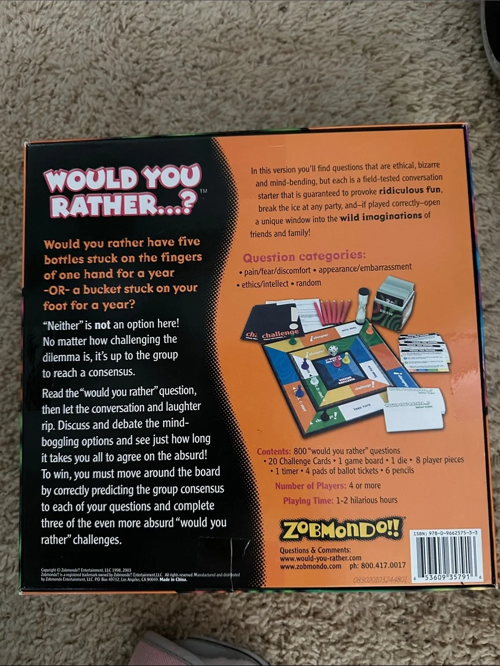 Would You Rather...? Party Game - Orange